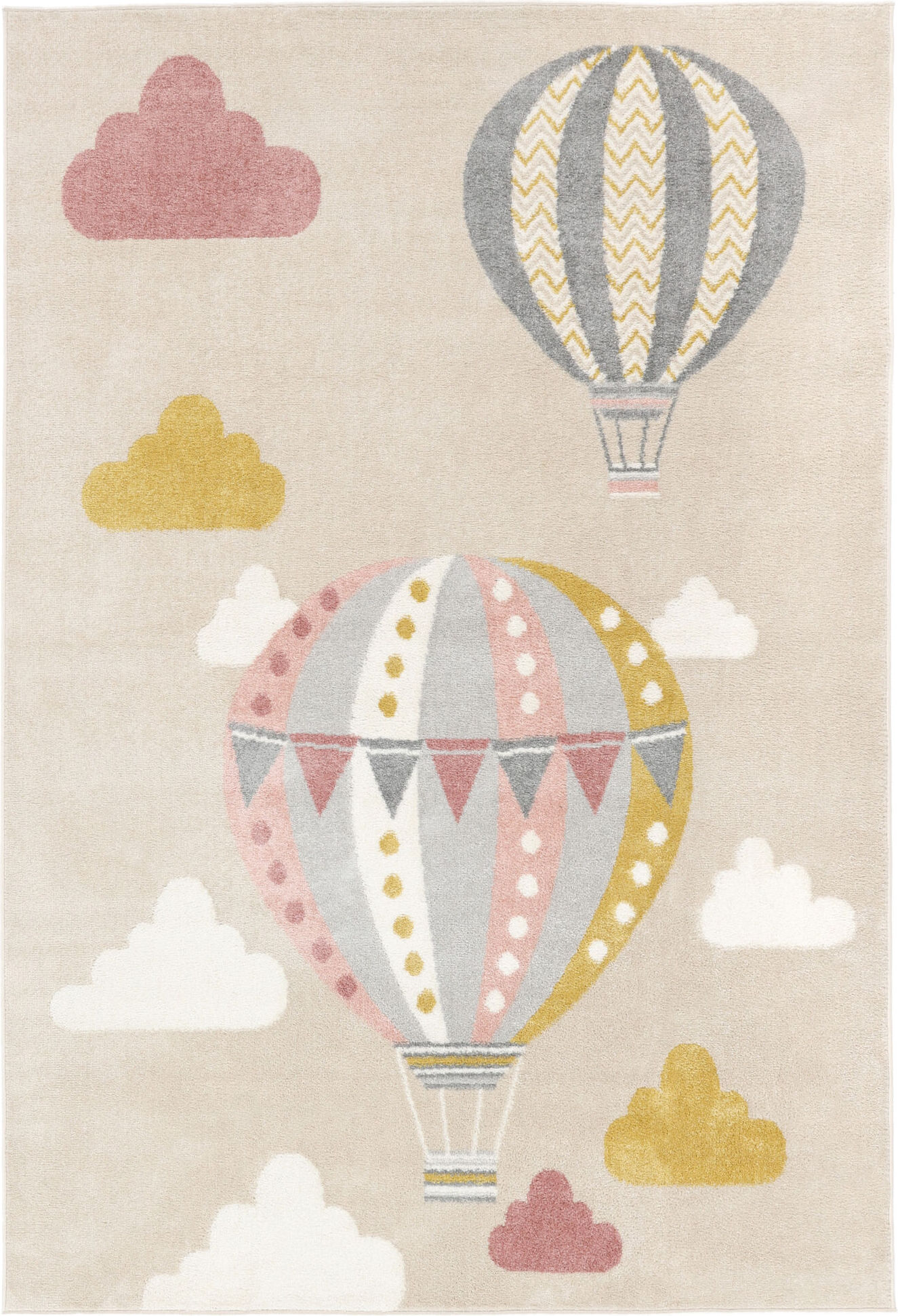 RugVista Balloon Ride Alfombra - Beige / Rosa 100x160