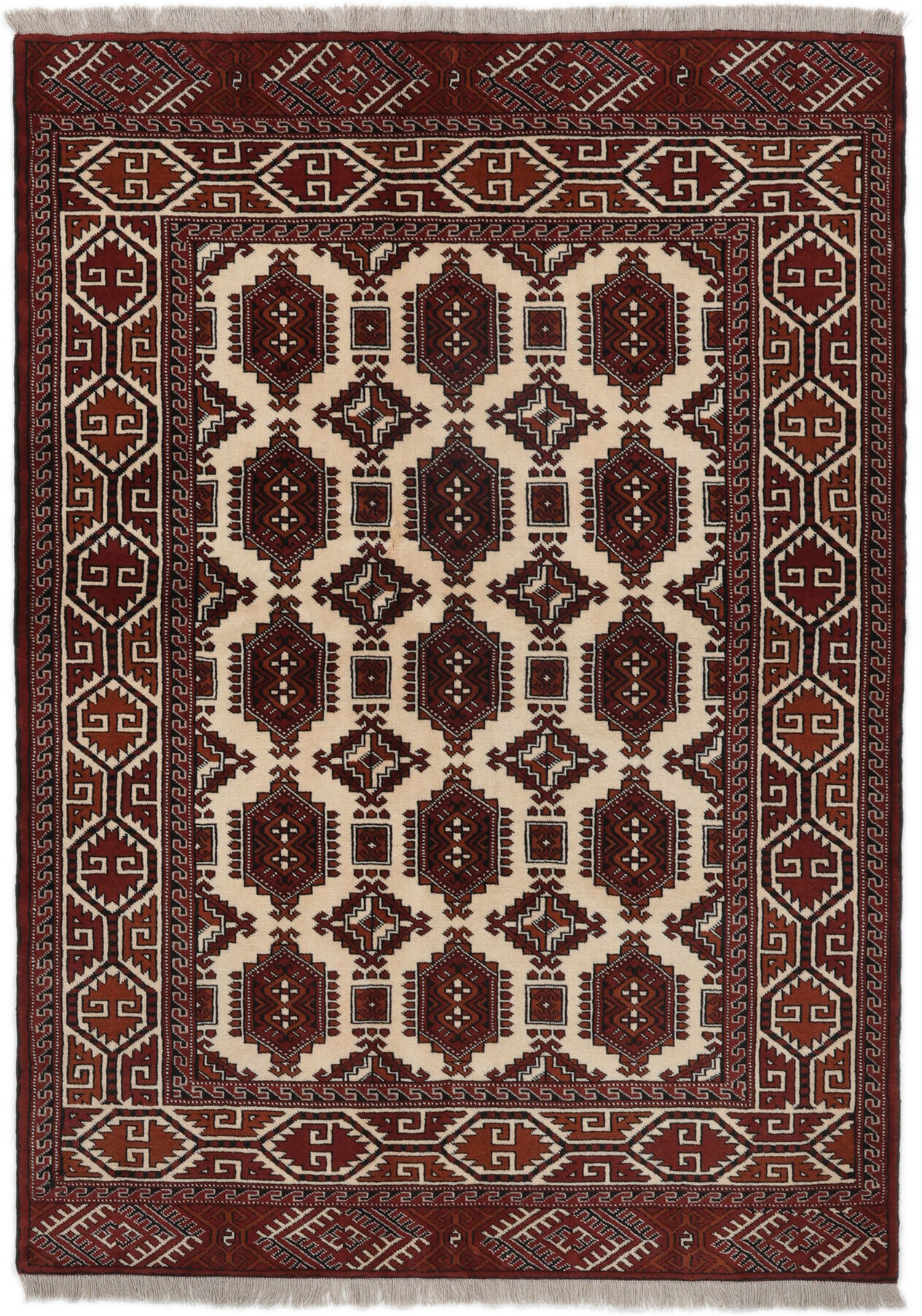 Anudada a mano . Origen: Persia / Iran Turkaman Alfombra 137x195