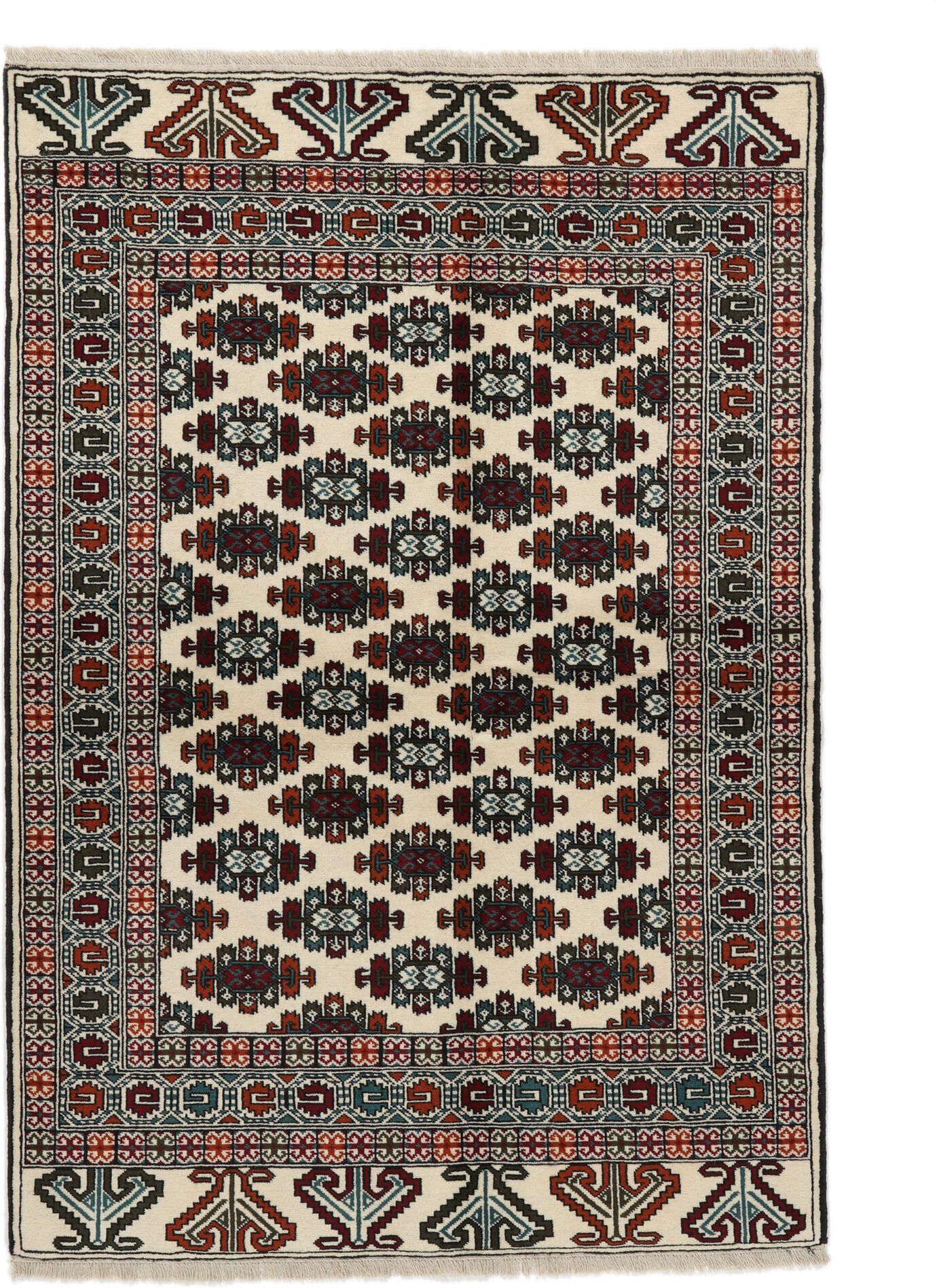 Anudada a mano . Origen: Persia / Iran Turkaman Alfombra 137x198