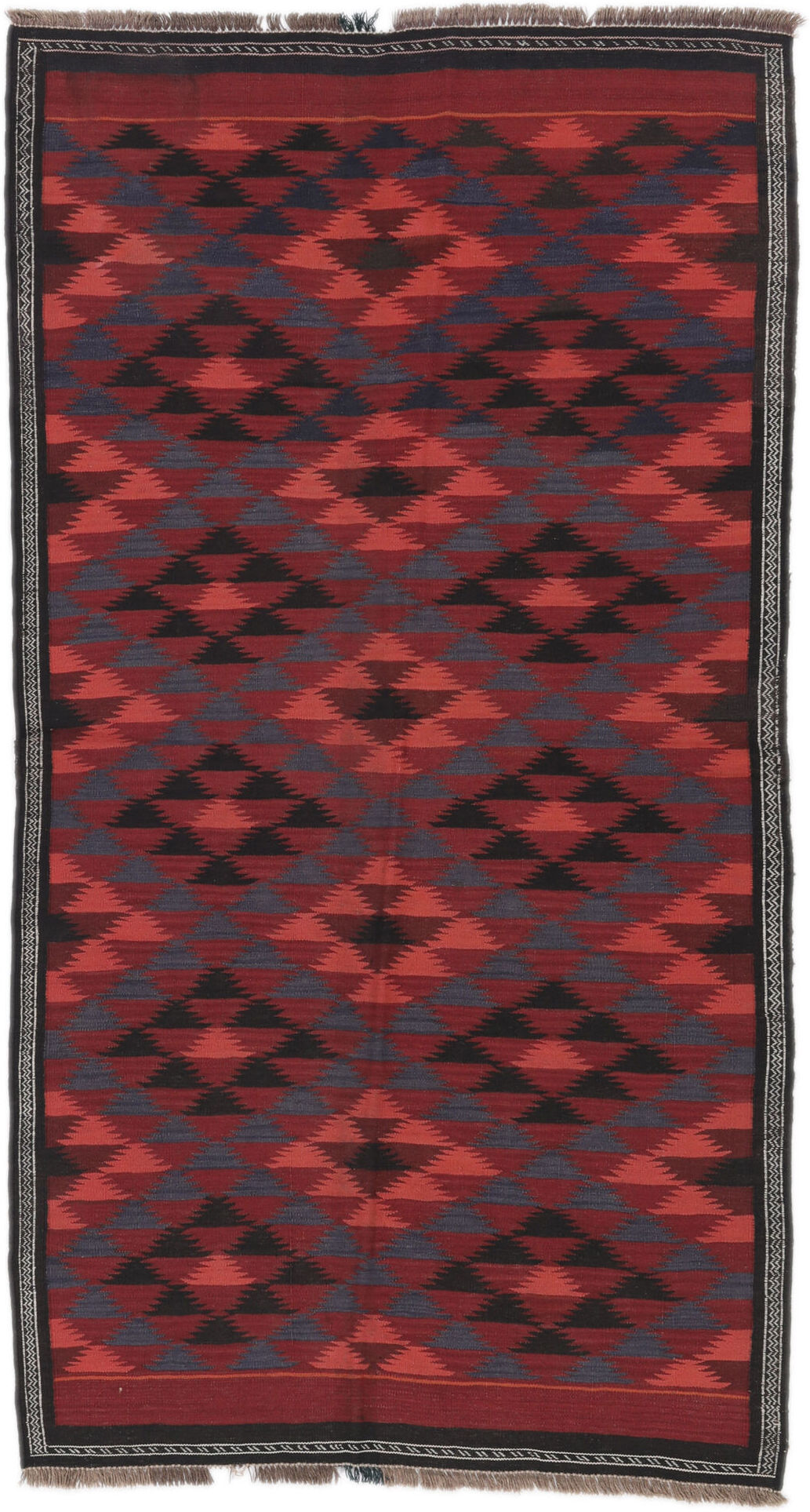 Anudada a mano . Origen: Afghanistan Afghan Vintage Kilim Alfombra 120x222