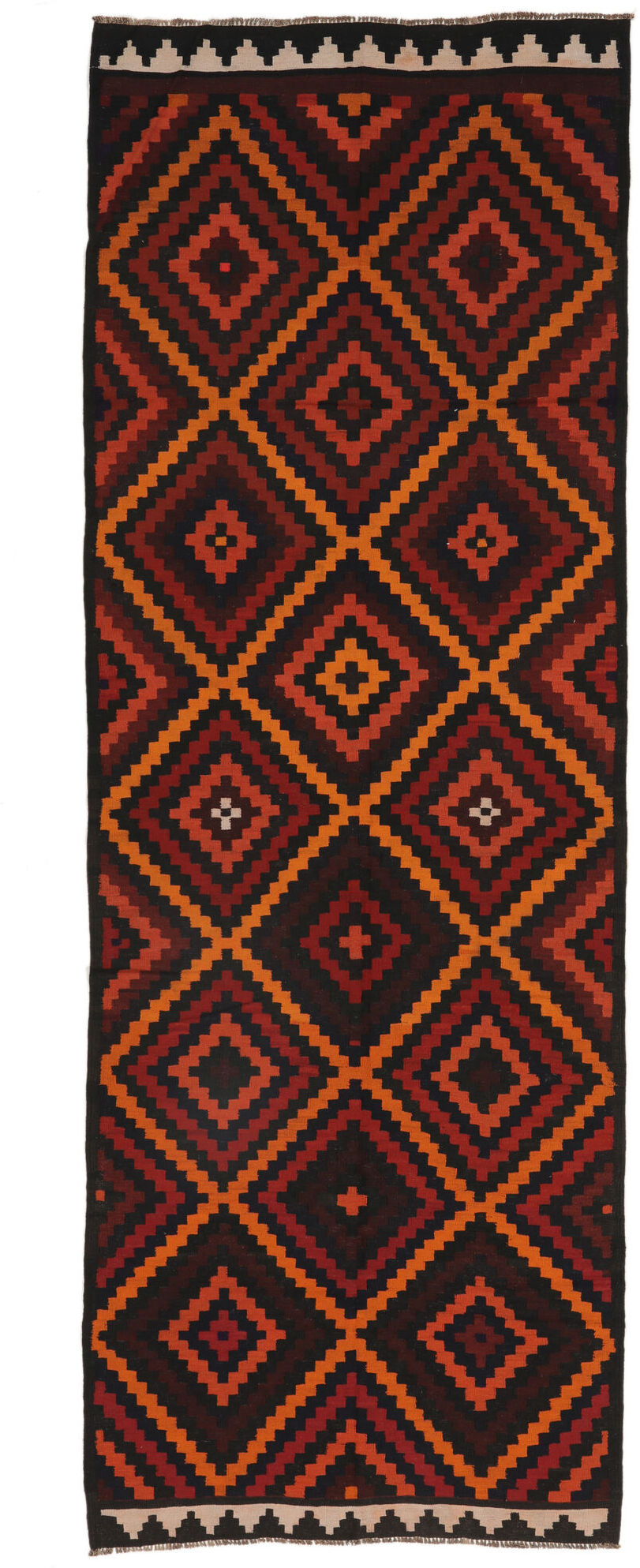 Anudada a mano . Origen: Afghanistan Afghan Vintage Kilim Alfombra 138x390