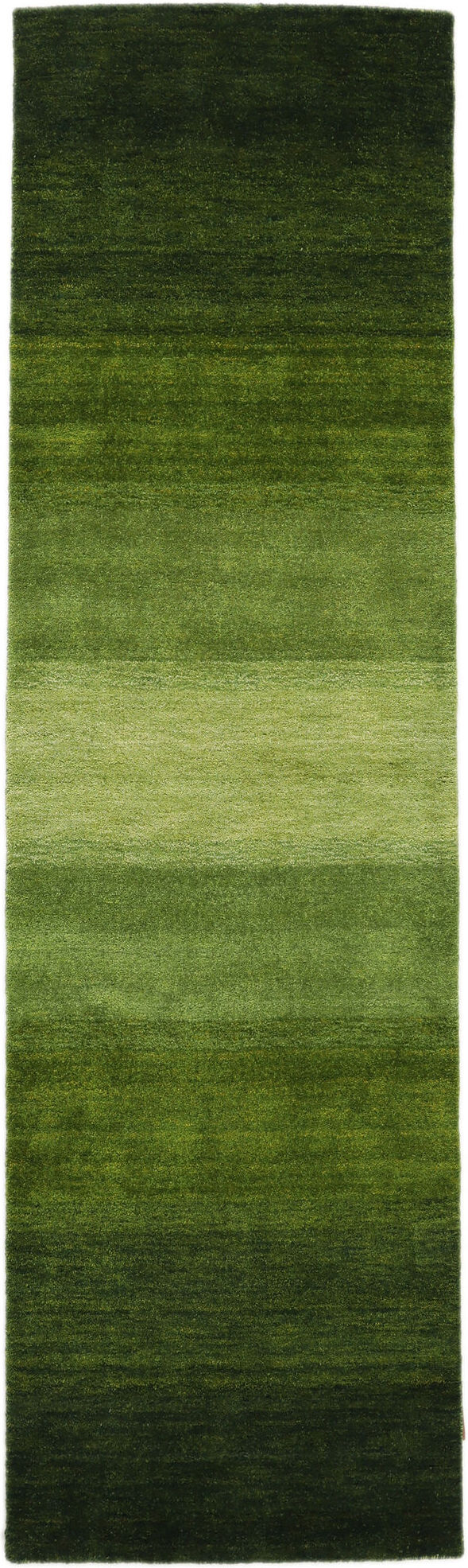 Anudada a mano . Origen: India Gabbeh Rainbow Alfombra - Verde 80x340