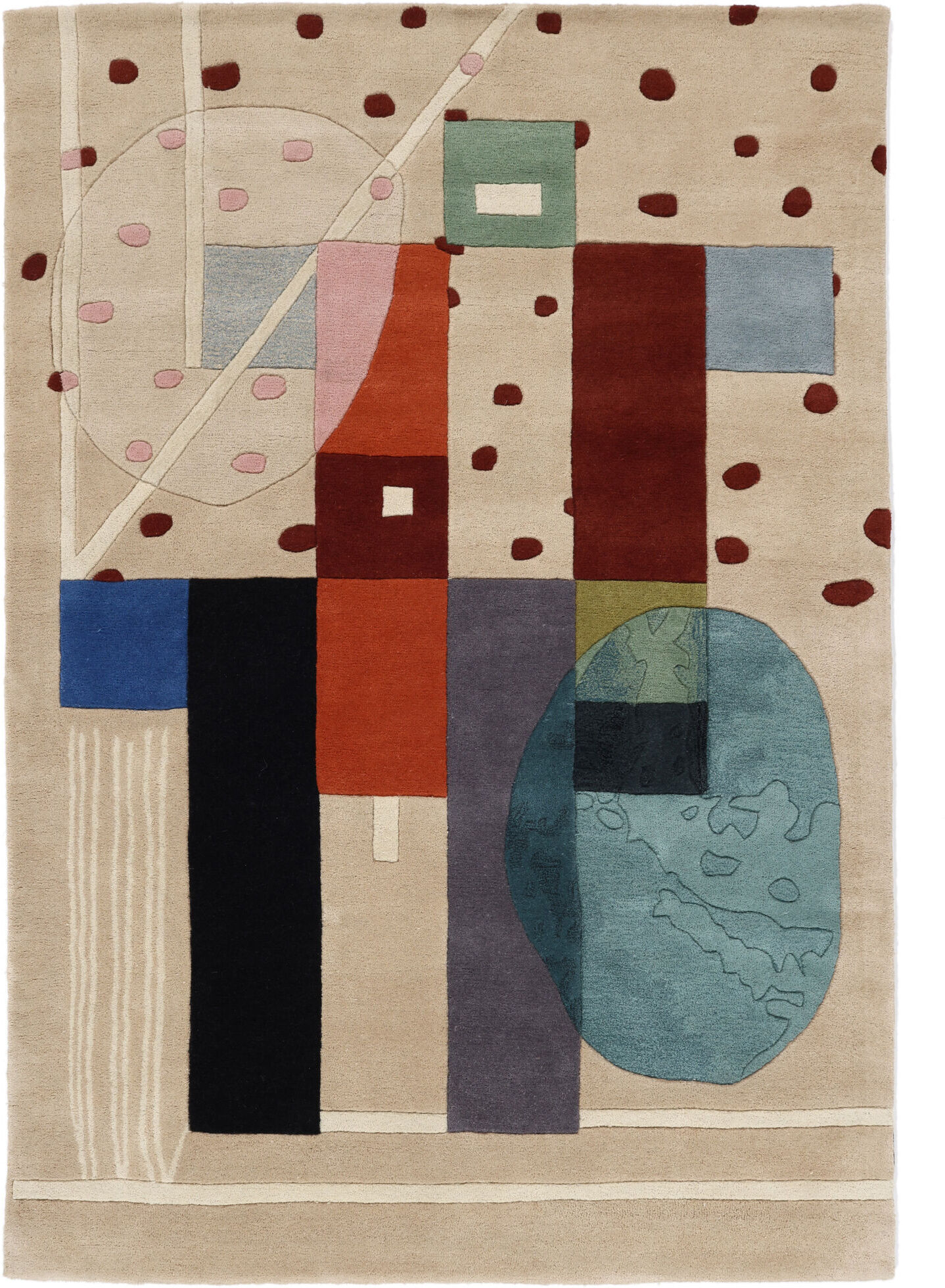 RugVista People of constructivism Alfombra - Beige / Multicolor 160x230