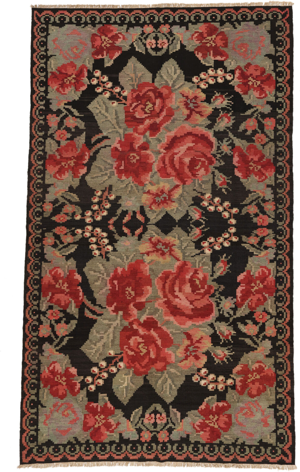 Anudada a mano . Origen: Moldova Kilim Rose Moldavia Alfombra 192x327