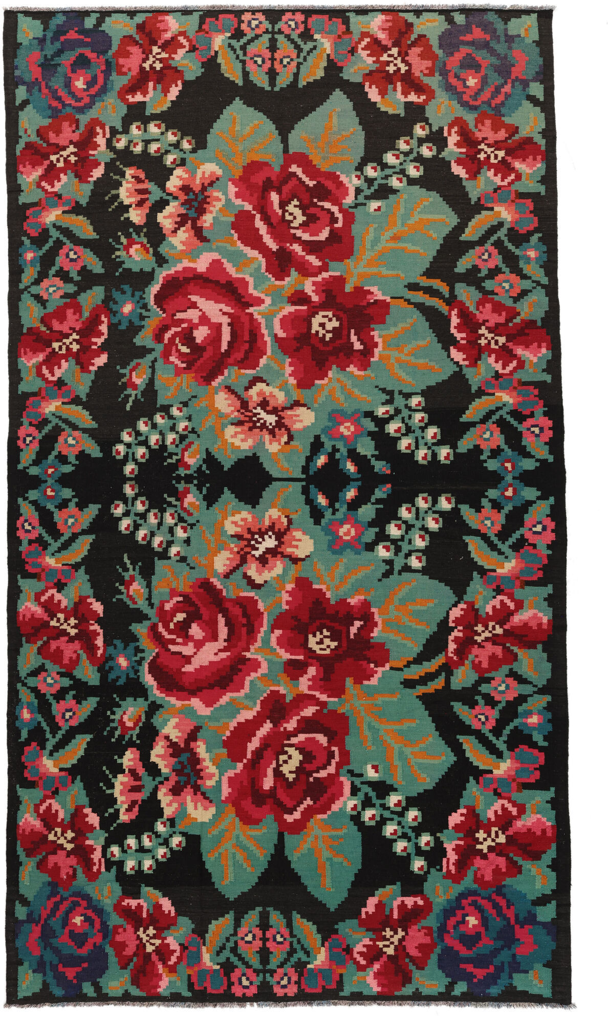 Anudada a mano . Origen: Moldova Kilim Rose Moldavia Alfombra 186x331