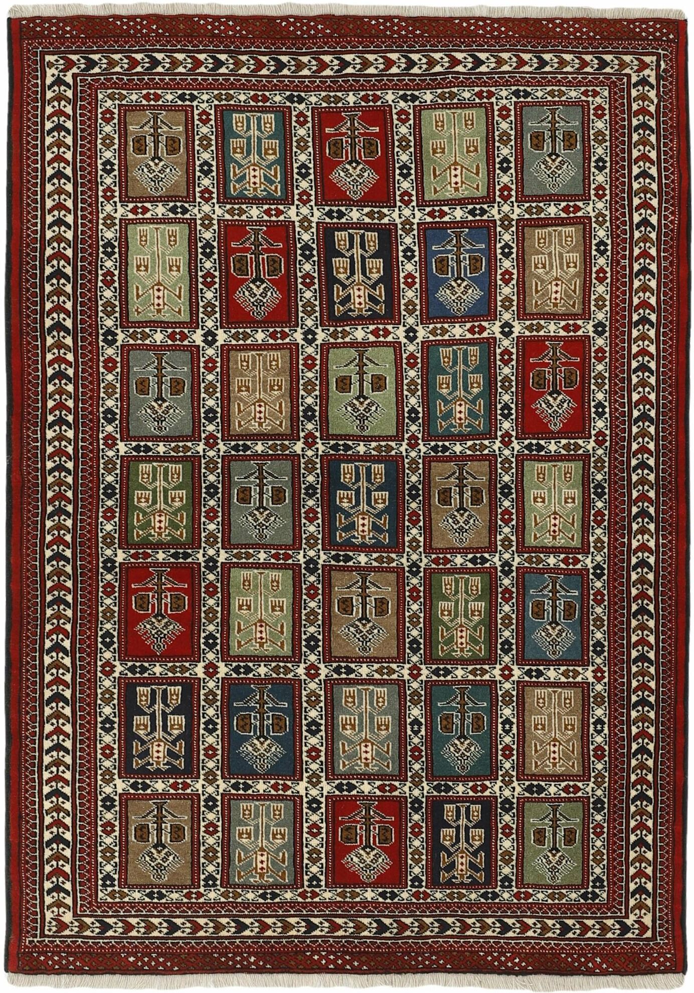 Anudada a mano . Origen: Persia / Iran Torkaman Fine Alfombra 135x190