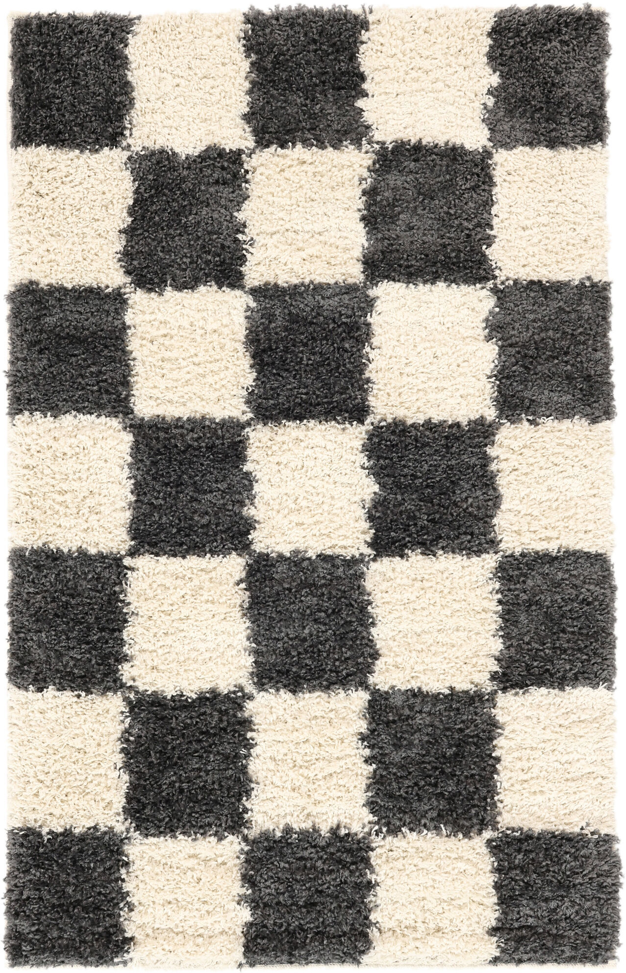 RugVista Chessie Alfombra - Gris Oscuro / Blanco crudo 100x160