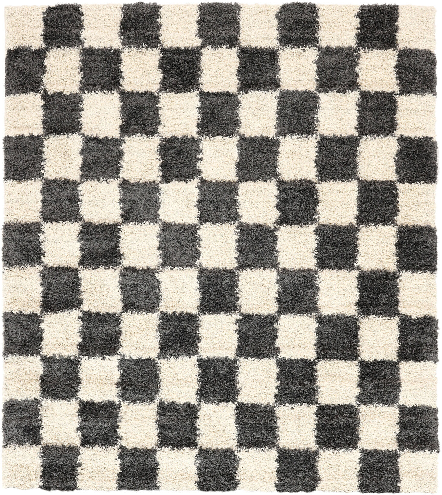 RugVista Chessie Alfombra - Gris Oscuro / Blanco crudo 200x200