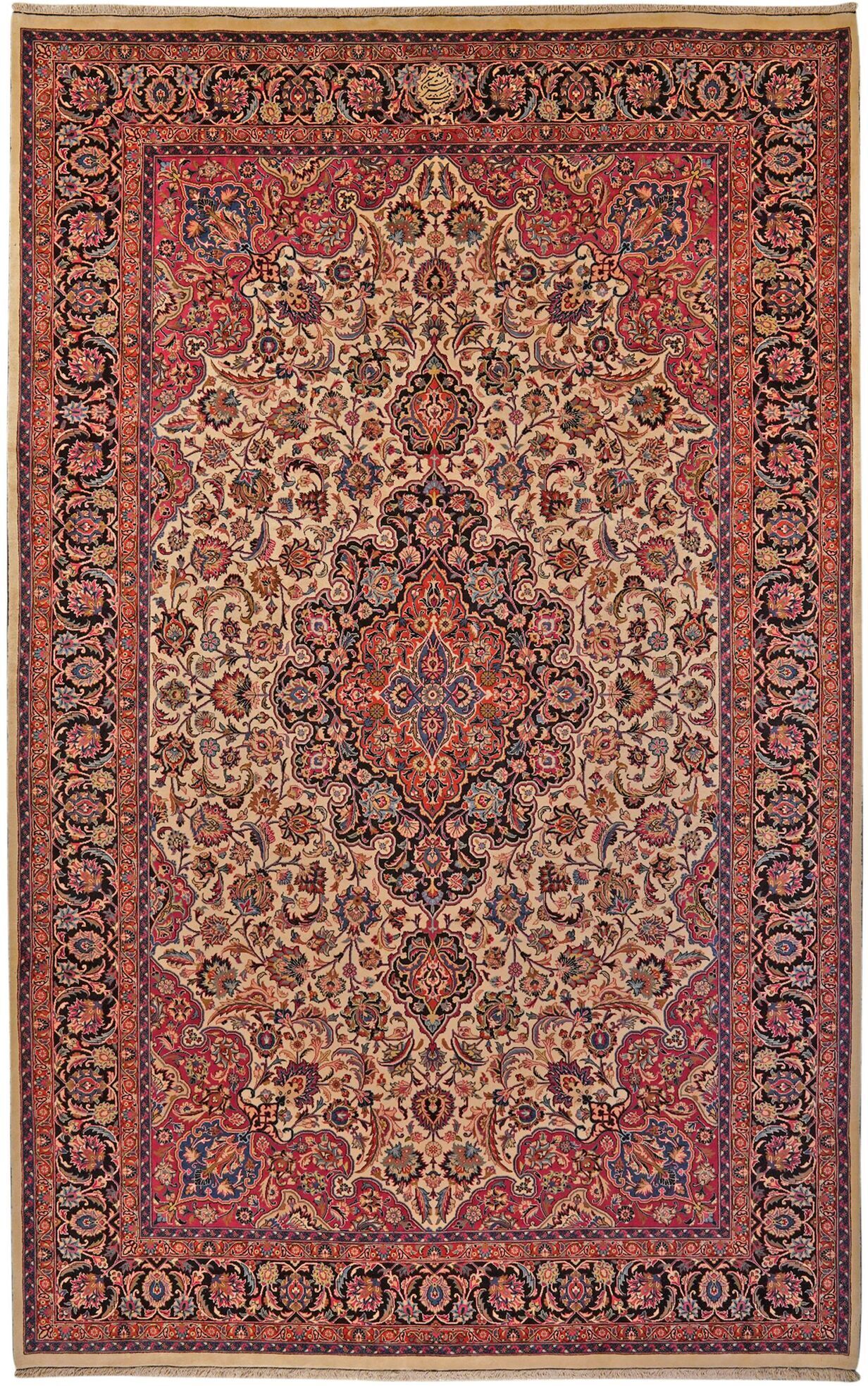 Anudada a mano . Origen: Persia / Iran Mashad Alfombra 248x395