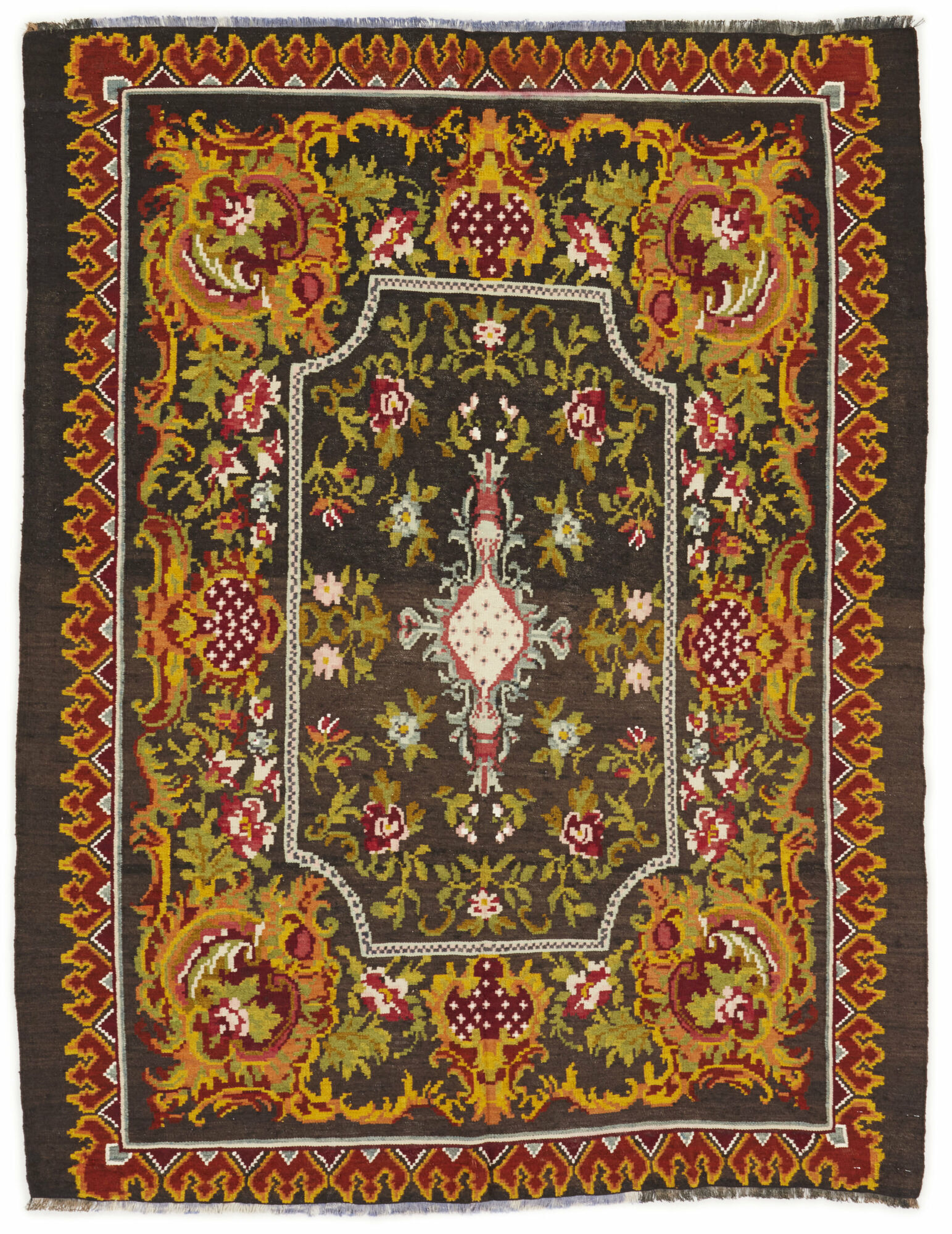 Anudada a mano . Origen: Moldova Rose Kilim Moldavia Alfombra 160x210