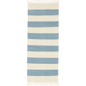 RugVista Cotton stripe Matot - Vaaleansininen 80x200