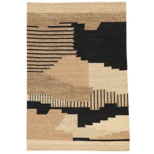 Käsinsolmittu. Alkuperä: India Farrow Jute Matot - Beige / Musta 170x240