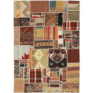 Käsinsolmittu. Alkuperä: Persia / Iran Kelim Patchwork Matot 140x200