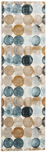 RugVista Moderni Matto Dreamy Dots 80X250 Käytävämatto Vaaleanharmaa/Beige