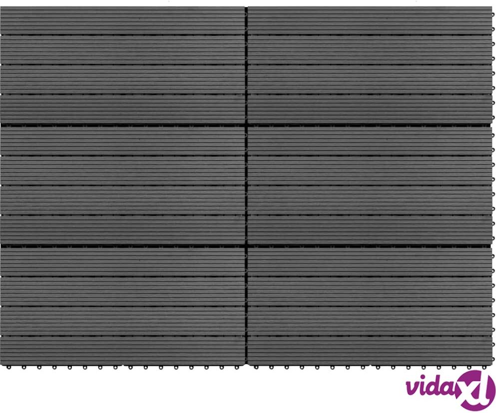 vidaXL WPC-laatat 60x30 cm 6 kpl 1m² harmaa