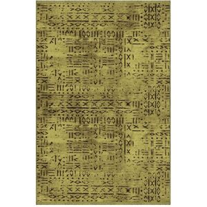 Toscohome Tapis antidérapant en chenille 120x80 cm motif géométrique vert - Vadi