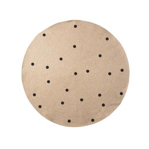 ferm LIVING Tapis en jute Black dots small