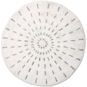 HKliving - Swirl Tapis de bain rond Ø 120 cm, blanc / noir