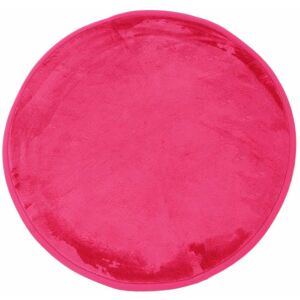 THEDECOFACTORY Flanelle - Tapis rond extra-doux fuchsia diam.70 - Rose - Publicité