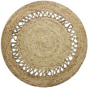 THEDECOFACTORY Funny jute - Tapis rond en jute vague naturel diam.90 - Marron - Publicité