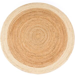 Paco Home - Tapis Rond Salon Jute Motif Ethnique Boho Moderne Fait Main Tapis Naturel 80 cm rond, Ivoire - Publicité