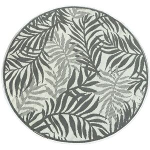 Aubry Gaspard - Tapis d'extérieur rond en polypropylène D150 cm Végétal - Gris - Gris - Publicité