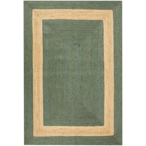 BELIANI Tapis en Jute Tressé Naturel Vert 160 x 230 cm Motif Géométrique Style Boho Karakuyu - Publicité