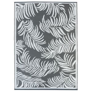 IDMARKET Tapis extérieur coco tropical gris et blanc 180 x 280 cm - Gris - Publicité