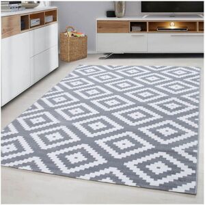 ALLOTAPIS Tapis scandinave de salon rectangle Adza Gris 80x300 - Publicité