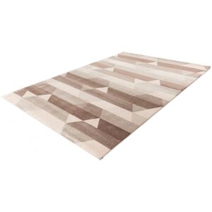 ALLOTAPIS Tapis scandinave polypropylène rectangle graphique Modesto Beige 80x150 - Beige - Publicité