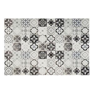 OZAIA Tapis en vinyle effet carreaux de ciment MOSAÏ - 120x180 cm - noir et blanc