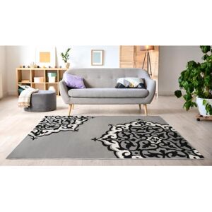 OZAIA Tapis ROSIA - 200 x 290 cm - gris et noir