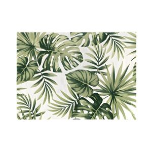 OZAIA Tapis interieur ou exterieur ethnique motifs feuilles 150 x 200 cm Vert PALMO