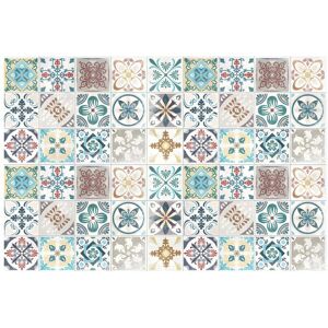 OZAIA Tapis en vinyle effet carreaux de ciment SANTANDER - 120 x 180 cm - Multicolore