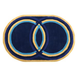 OZAIA Tapis ovale en laine tufte main KOMIZA 150 x 230 cm Bleu marine