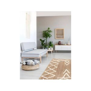 OZAIA Tapis en jute et coton tissé main - 160 x 230 cm - Naturel et blanc - GARLAND