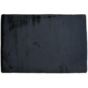 OZAIA Tapis shaggy à poils longs effet fourrure - 160 x 230 cm - Noir - BUNNY