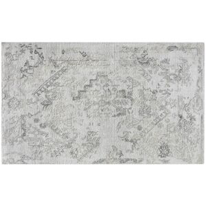 Vente-unique.com Tapis vintage en laine et viscose fait a la main - 160 x 230 cm - 1200g/m2 - Gris - IVYRA