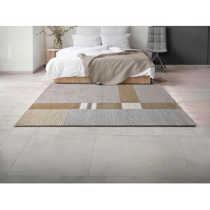 Vente-unique.com Tapis 100% laine fait a la main - 200 x 290 cm - 2200g/m2 - Gris et marron - NOURIA