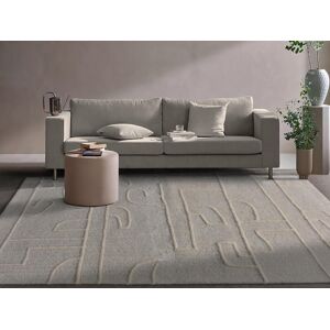 Vente-unique.com Tapis a reliefs en laine de Nouvelle-Zelande fait a la main - 200 x 290 cm - 1400g/m2 - Ivoire - CORALIE