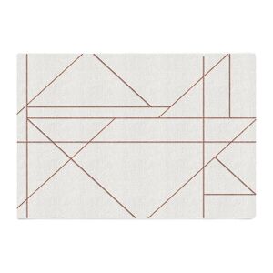 OZAIA Tapis design geometrique - 160 x 230 cm - Blanc et marron - DIANA