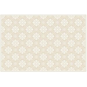 OZAIA Tapis en vinyle effet carreaux de ciment - 120x180 cm - Beige et blanc - MAJESTI