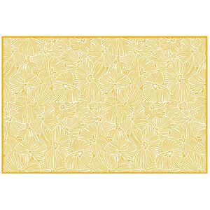 OZAIA Tapis en vinyle a motifs fleuris 120x180 cm Jaune et blanc CAPUCINA