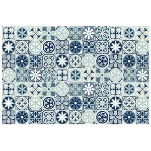 OZAIA Tapis en vinyle effet carreaux de ciment - 120x180 cm - Bleu - RICA