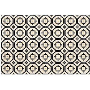 OZAIA Tapis en vinyle effet mosaïque - 120x180 - Noir et blanc - SPLITA