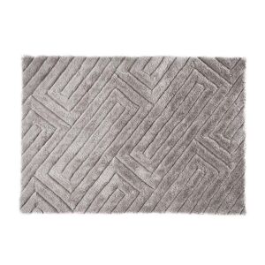 Vente uniquecom Tapis shaggy a poils longs en relief 160 x 230 cm Gris MAZE