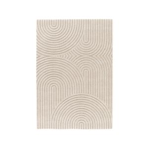 BOBOCHIC Tapis poils ras HERVE motif abstrait Beige 160x230 - Publicité