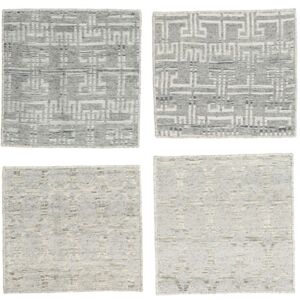 Noue a la main. Origine: India Tapis Kilim Indo Tapis 45X45 Carre Gris/Vert (Laine, Inde)