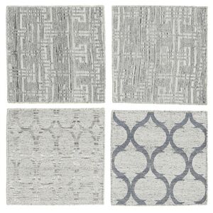 Noue a la main. Origine: India Tapis Kilim Indo Tapis 45X45 Carre Gris/Gris Fonce (Laine, Inde)