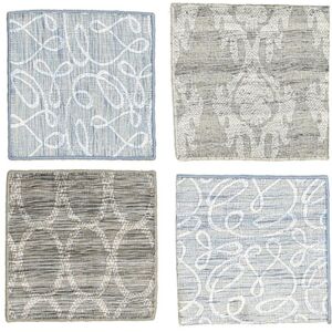 Noue a la main. Origine: India 30X30 Tapis Kilim Indo Tapis Moderne Carre Gris/Gris Clair (Laine, Inde)